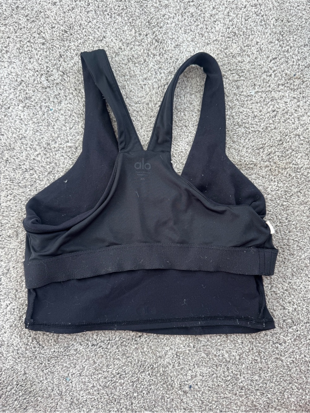 Alo Yoga Black Sports Bra Crop Tank | Women’s XS | Racerback | Medium Support - Picture 4 of 5